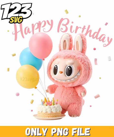 happy birthday bunny png, happy birthday bunny, birthday bunny png free - 123SVG Store