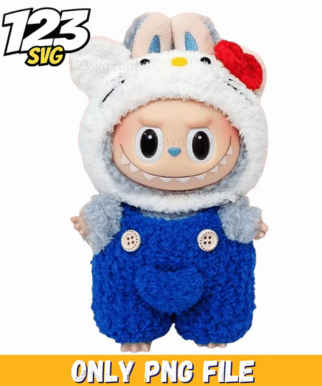 hello kitty overalls labubu png, labubu hello kitty, labubu png hello kitty - 123SVG Store