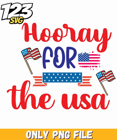 hooray for the usa flags ribbon bunting png, usa flag bunting, american flag ribbon bunting - 123SVG Store