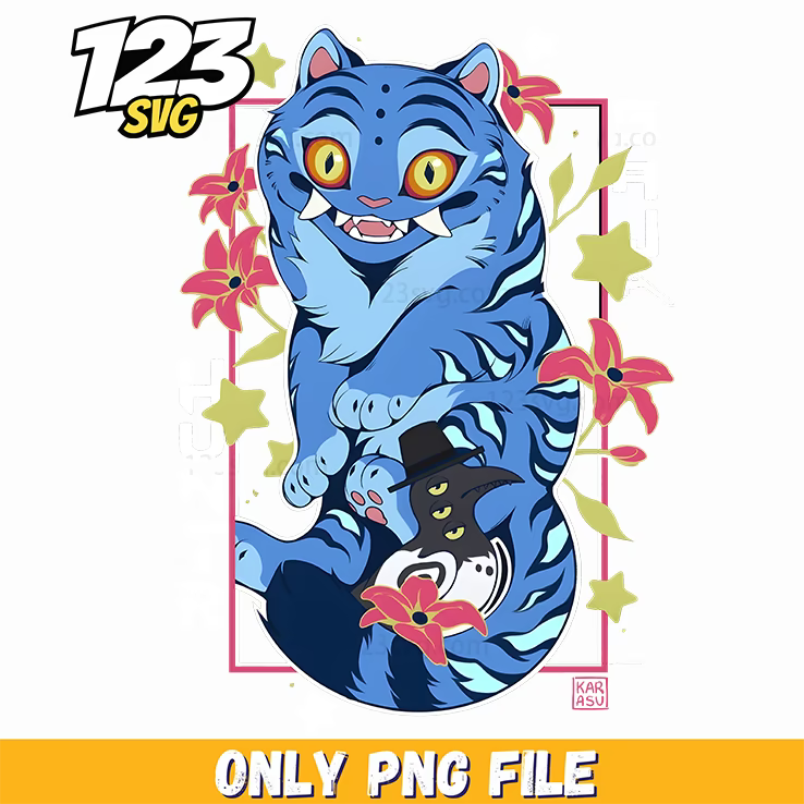 huntrix blue tiger design png, huntrix blue tiger png, huntrix blue tiger png - 123SVG Store