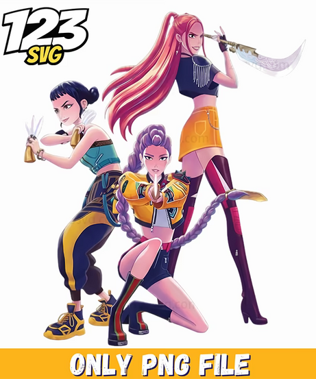 huntrix girls team png, kpop hero png, love fighter aesthetic png - 123SVG Store