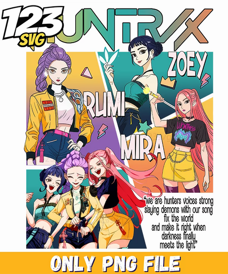 huntrix png free, huntrix kpop demon hunters png, huntrix members png - 123SVG Store