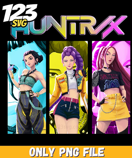 huntrix team members png, kpop hero team png, korean idol hunters png - 123SVG Store