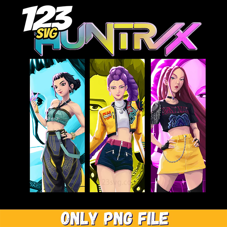 huntrix team members png, kpop hero team png, korean idol hunters png - 123SVG Store