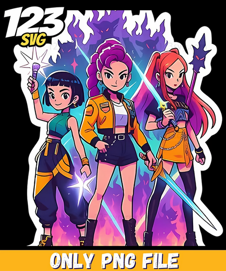huntrix team png, kpop demon hunters png, huntrix team png - 123SVG Store