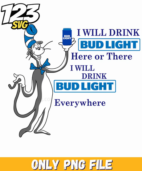 i will drink bud light funny dr seuss png, funny zoey christmas png, funny design of kpop band png - 123SVG Store
