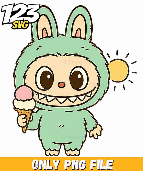 ice cream labubu png, labubu png, labubu ice cream - 123SVG Store