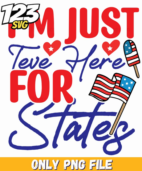 im just here for the states popsicles flags png, summer popsicles flags usa, usa popsicles flags summer - 123SVG Store