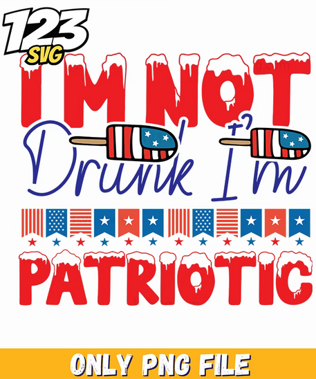 im not drunk im patriotic popsicles bunting png, 4th of july patriotic popsicles, patriotic popsicle bunting decorations - 123SVG Store