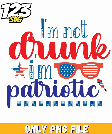 im not drunk im patriotic star sunglasses rocket bunting png, star sunglasses rocket bunting, patriotic star sunglasses rocket - 123SVG Store