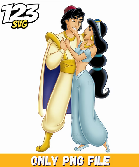 jasmine princess, princess jasmine and aladdin, aladdin and jasmine princess - 123SVG Store