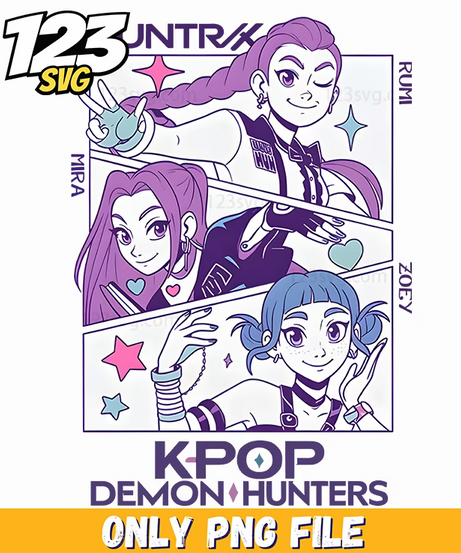k pop clipart, kpop cartoon png, kpop demon hunters png - 123SVG Store