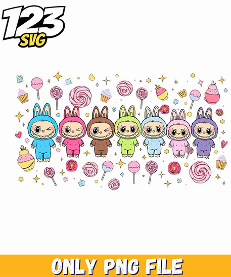 kawaii labubu candy bundle png, labubu candy, candy png - 123SVG Store