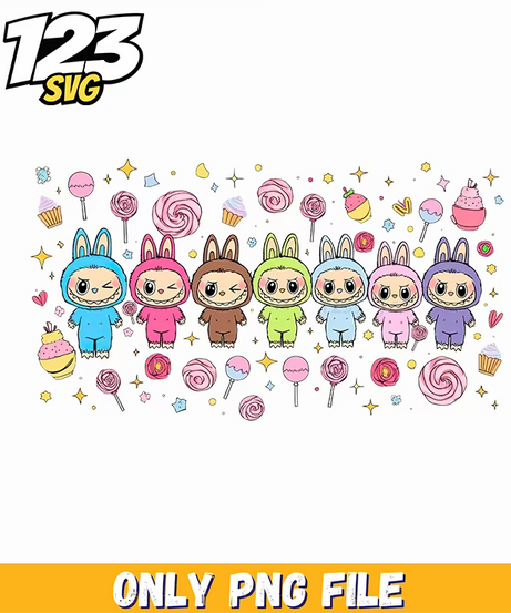 kawaii labubu candy bundle png, labubu candy, candy png - 123SVG Store