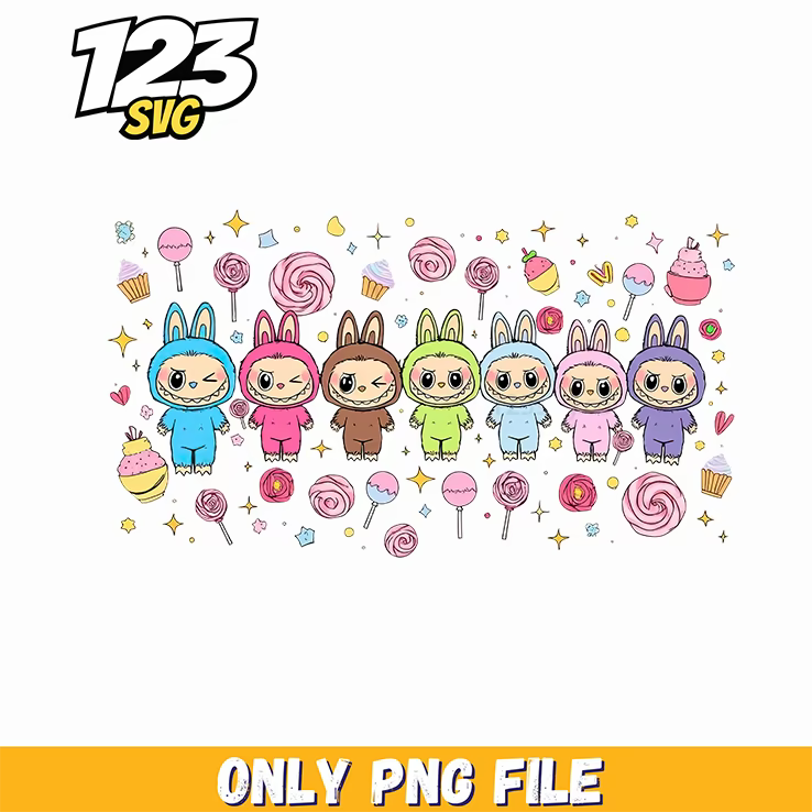kawaii labubu candy bundle png, labubu candy, candy png - 123SVG Store