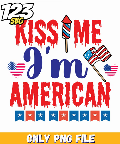 kiss me im american rocket hearts flag png, rocket hearts american flag png, rocket hearts american flag kiss me - 123SVG Store
