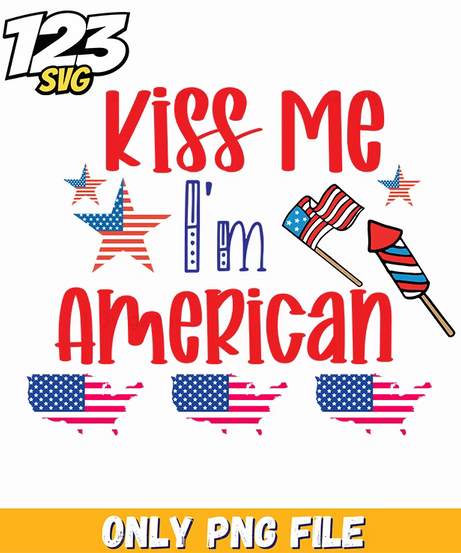 kiss me im american stars flags rocket us maps png, american flags kiss me, american flags kiss me rocket - 123SVG Store