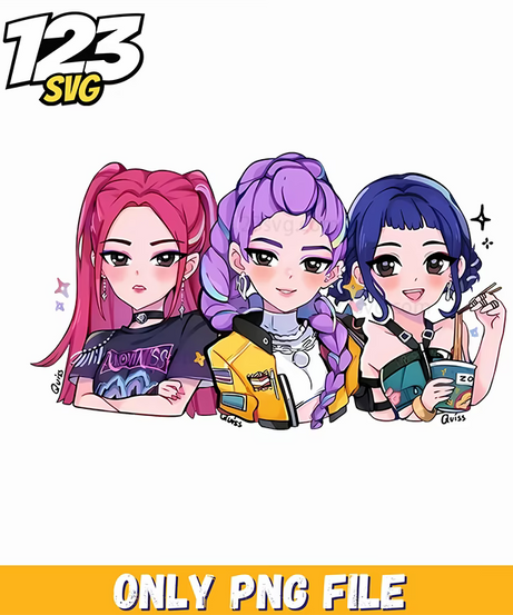 kpop bundle, kpop demon hunters, huntrix kpop png - 123SVG Store