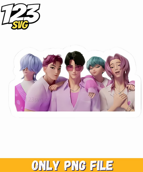 kpop clipart png, kpop demon hunters png, korean idol hunters png - 123SVG Store