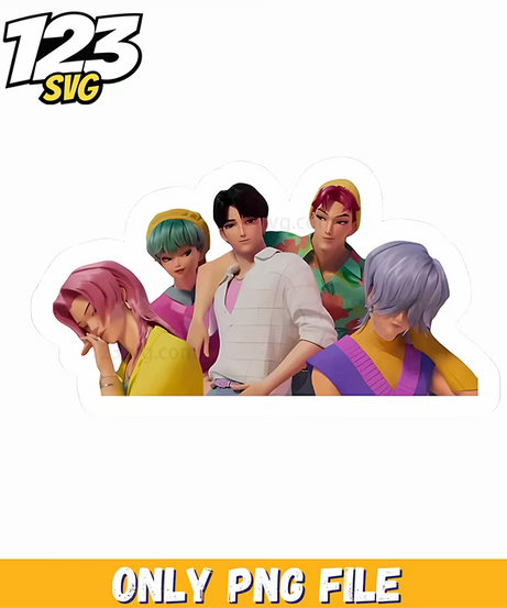 kpop clipart set, kpop cartoon png, kpop demon hunters - 123SVG Store