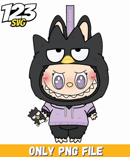kuromi dark labubu png, kuromi labubu, my melody kuromi - 123SVG Store