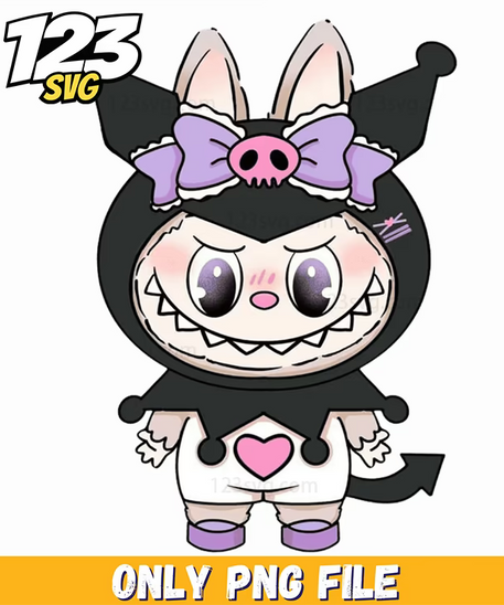 kuromi labubu png funny png, labubu funny png, labubu funny images - 123SVG Store
