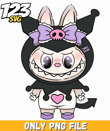 kuromi labubu png funny png, labubu funny png, labubu funny images - 123SVG Store