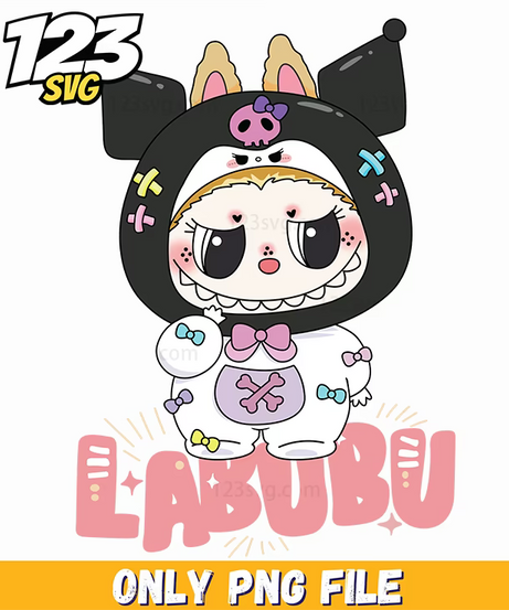 kuromi labubu png funny, kuromi labubu cute, labubu funny anime characters - 123SVG Store
