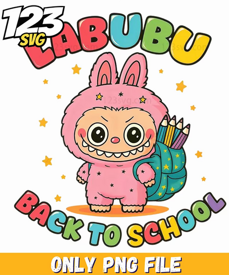 labubu back to school png, labubu go to school design png, labubu go to school png - 123SVG Store