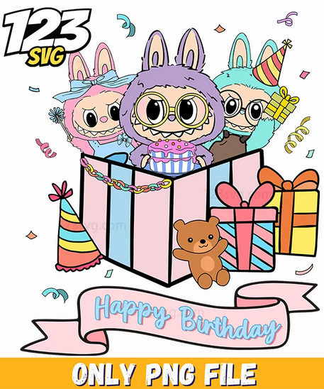 labubu birthday gift box png, labubu birthday gift box, labubu gift box png - 123SVG Store