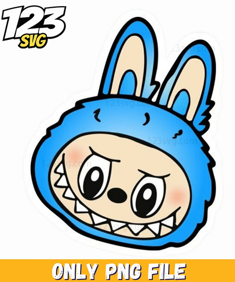labubu blue bunny badge png, blue bunny badge png, blue bunny badge - 123SVG Store