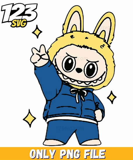 labubu blue hoodie kawaii png, kawaii blue hoodie anime, blue kawaii anime hoodie - 123SVG Store
