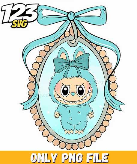 labubu blue ornament frame png, blue ornament frame png, blue ornament frame vector - 123SVG Store