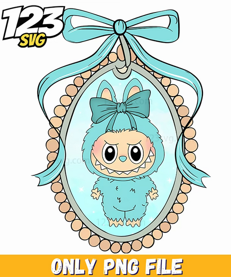 labubu blue ornament frame png, blue ornament frame png, blue ornament frame vector - 123SVG Store