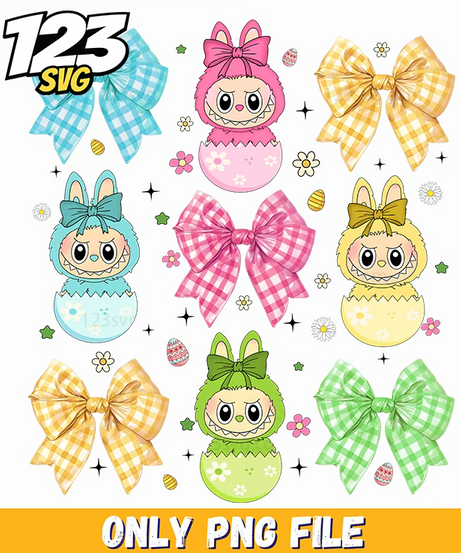 labubu bow clipart bundle png, pink labubu bow clipart, labubu bow clipart free - 123SVG Store