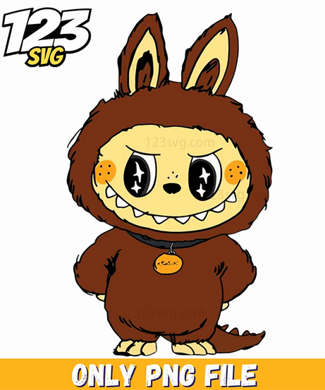 labubu brown monster costume png, brown monster costume, brown monster png - 123SVG Store