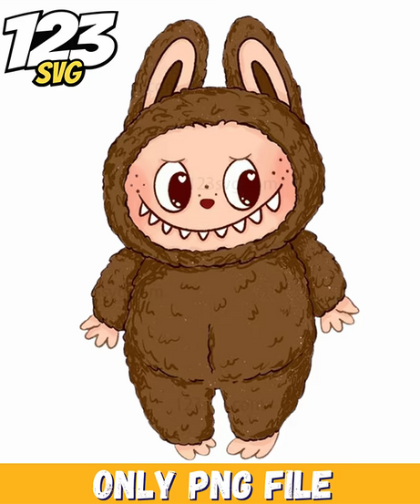 labubu brown plush bunny png, labubu plush bunny, plush bunny brown - 123SVG Store