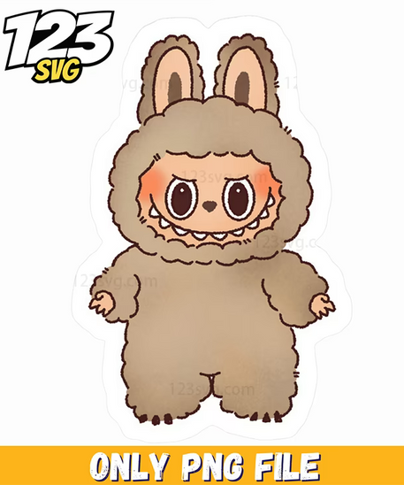 labubu brown plush sticker png, plush sticker labubu, labubu plush sticker - 123SVG Store