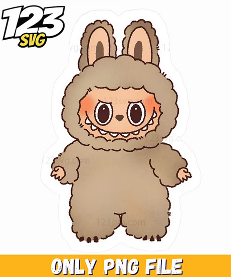 labubu brown plush sticker png, plush sticker labubu, labubu plush sticker - 123SVG Store