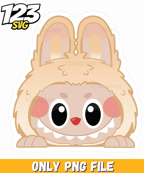 labubu bunny face sticker png, labubu sticker png, bunny face sticker png - 123SVG Store