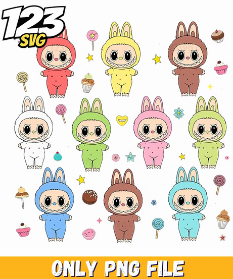 labubu characters bundle png, cute labubu character, labubu character png - 123SVG Store