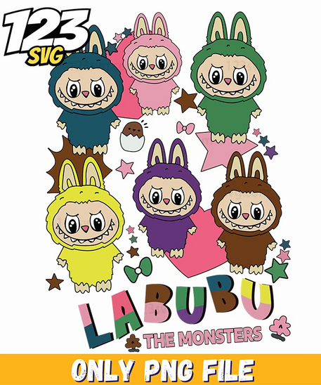 labubu colorful monsters png, colorful monsters png, colorful monster png for free - 123SVG Store