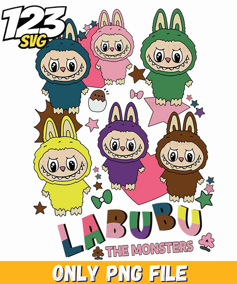 labubu colorful monsters png, colorful monsters png, colorful monster png for free - 123SVG Store