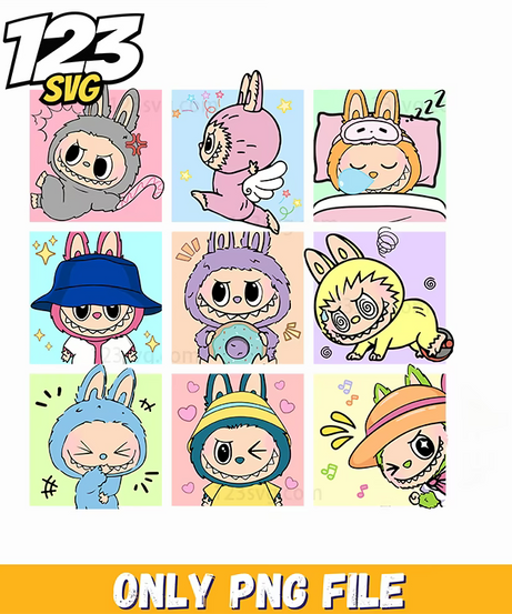 labubu comic collage png, labubu comic character, labubu comic characters - 123SVG Store