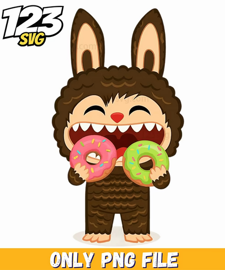 labubu donut lover png, donut lover png, labubu donut png - 123SVG Store