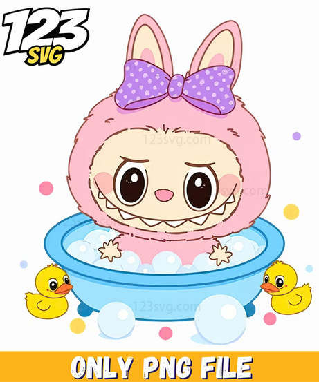 labubu duck bath png, cute duck costume, cartoon character - 123SVG Store