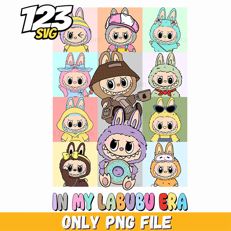 labubu era png, labubu cartoon characters png, all popmart characters png - 123SVG Store