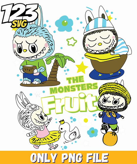 labubu fruit monsters png, fruit monsters png, labubu fruit monster png - 123SVG Store