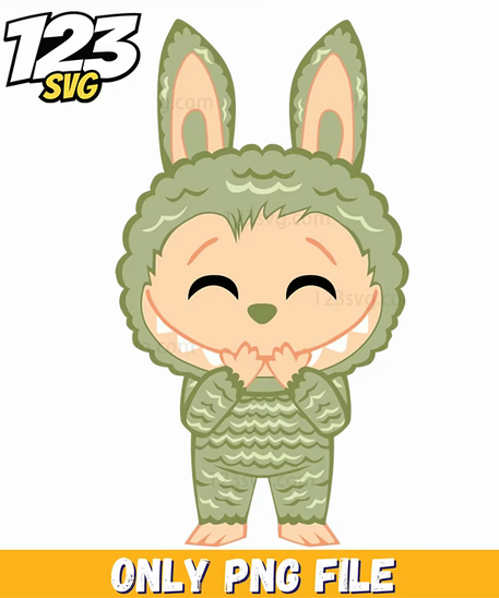 labubu green bunny kawaii png, green kawaii bunny, bunny kawaii art - 123SVG Store