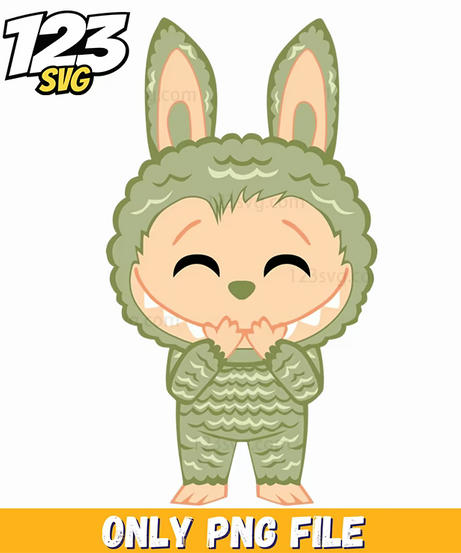 labubu green bunny kawaii png, green kawaii bunny, bunny kawaii art - 123SVG Store